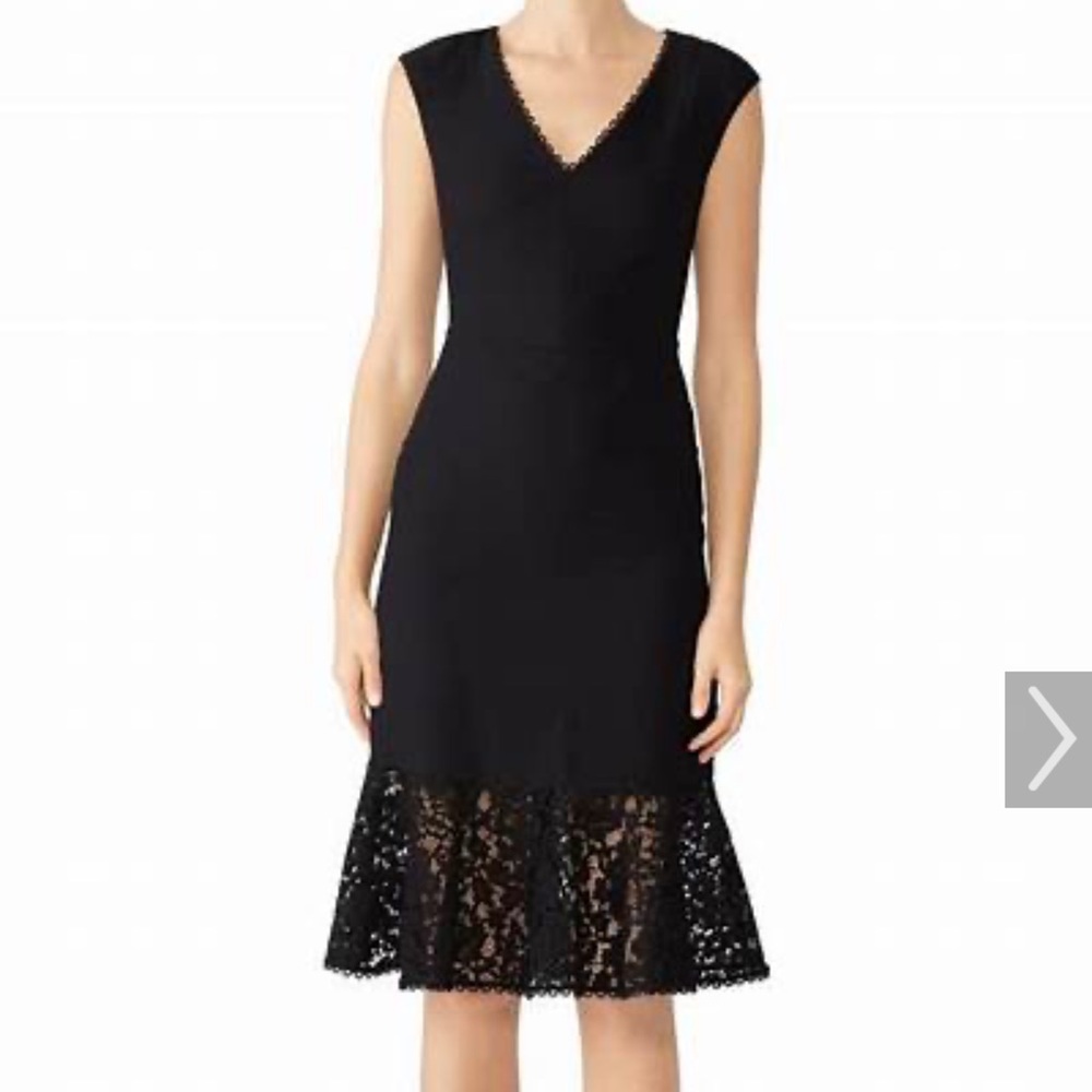 Draper James Black Sheath Midi Dress V-Neck Sleeveless
